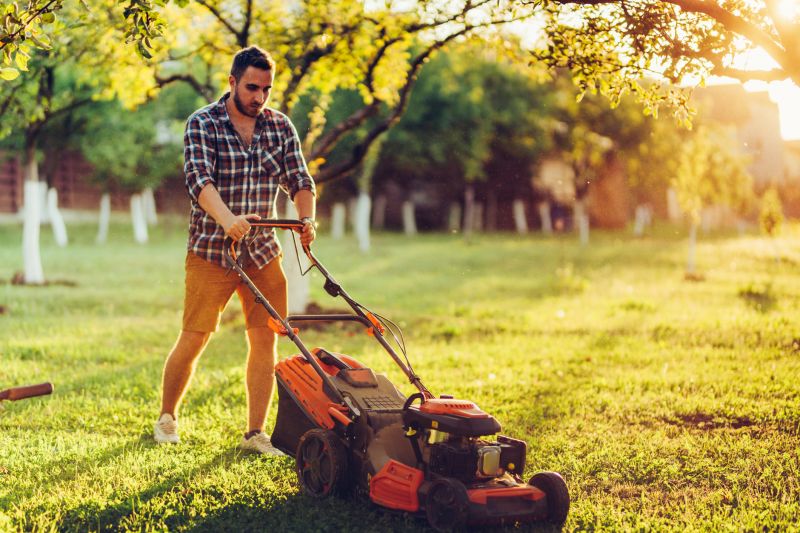 Lawn Mowing on a Sunny Day